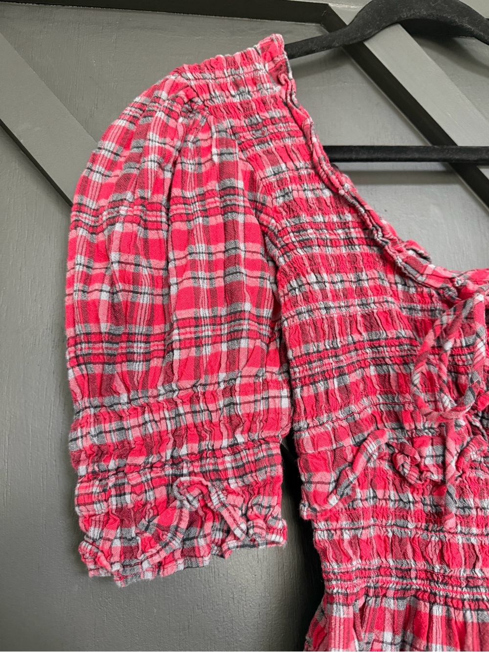 Damson Madder Meghan Red Check Blouse, Size 8 - Picture 7 of 10
